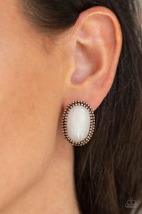 Paparazzi Accessories-Shiny Sediment - Copper Earrings
