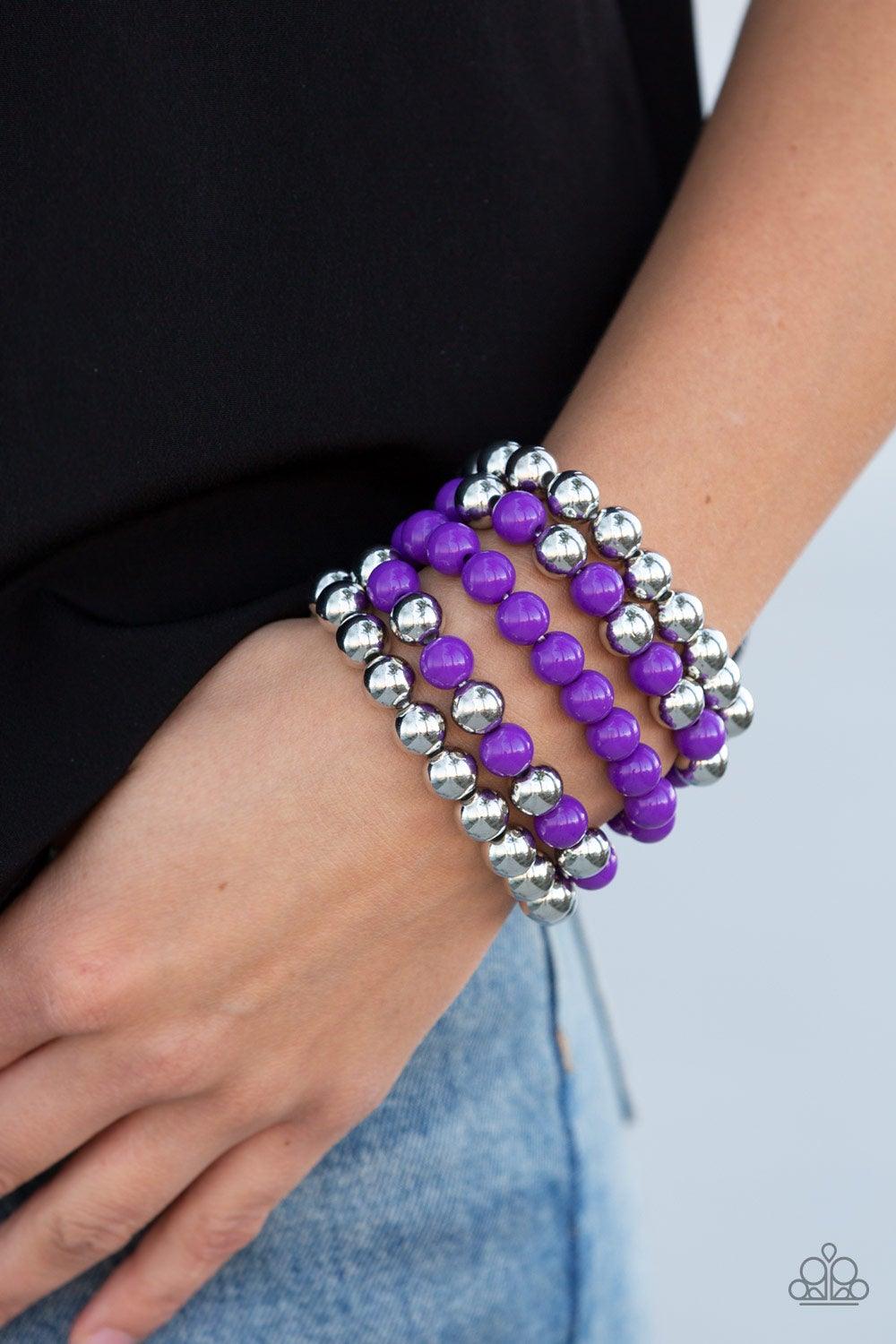 Paparazzi Accessories-Pop-YOU-lar Culture - Purple Bracelet