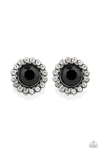 Paparazzi Accessories-Floral Glow - Black Earrings