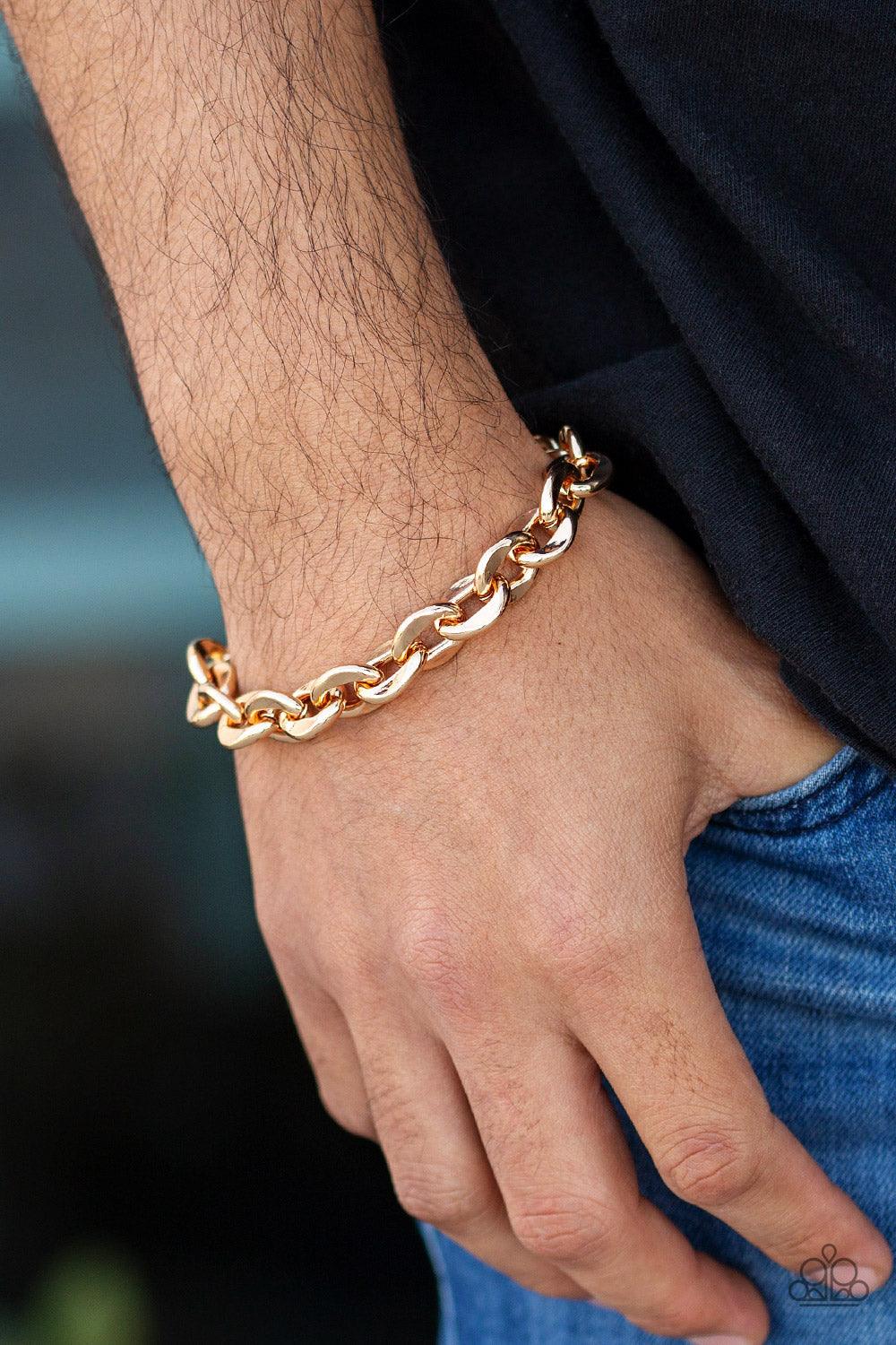 Paparazzi Accessories-Step It Up - Gold Bracelet