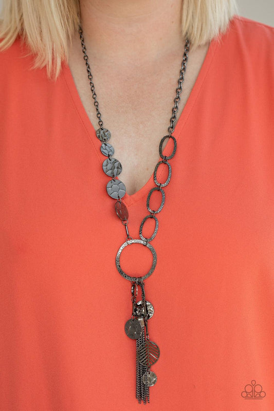 Paparazzi Accessories-Trinket Trend - Black Necklace