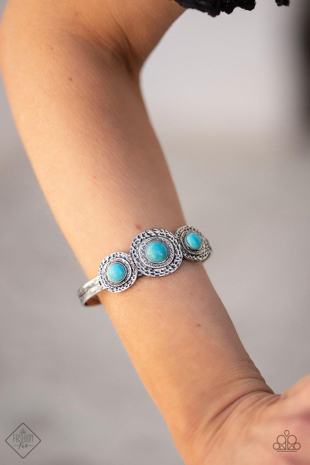 Paparazzi Accessories-Tiger Retreat- Blue Cuff Bracelet
