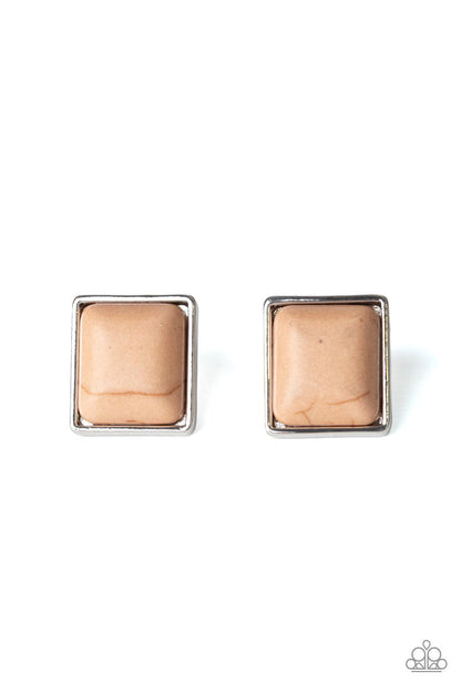 Paparazzi Accessories-Eco Elegance - Brown Earrings