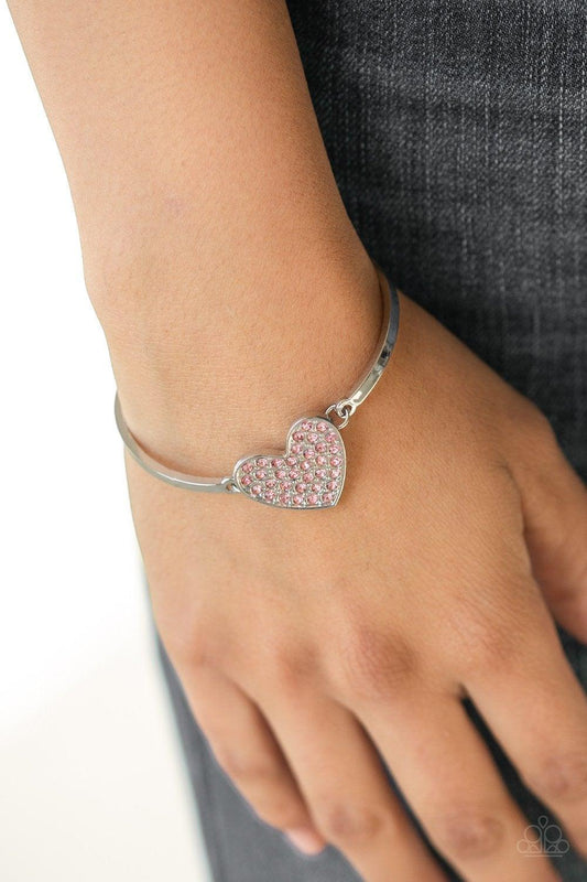Paparazzi Accessories-Heart-Stopping Shimmer - Pink Bracelet