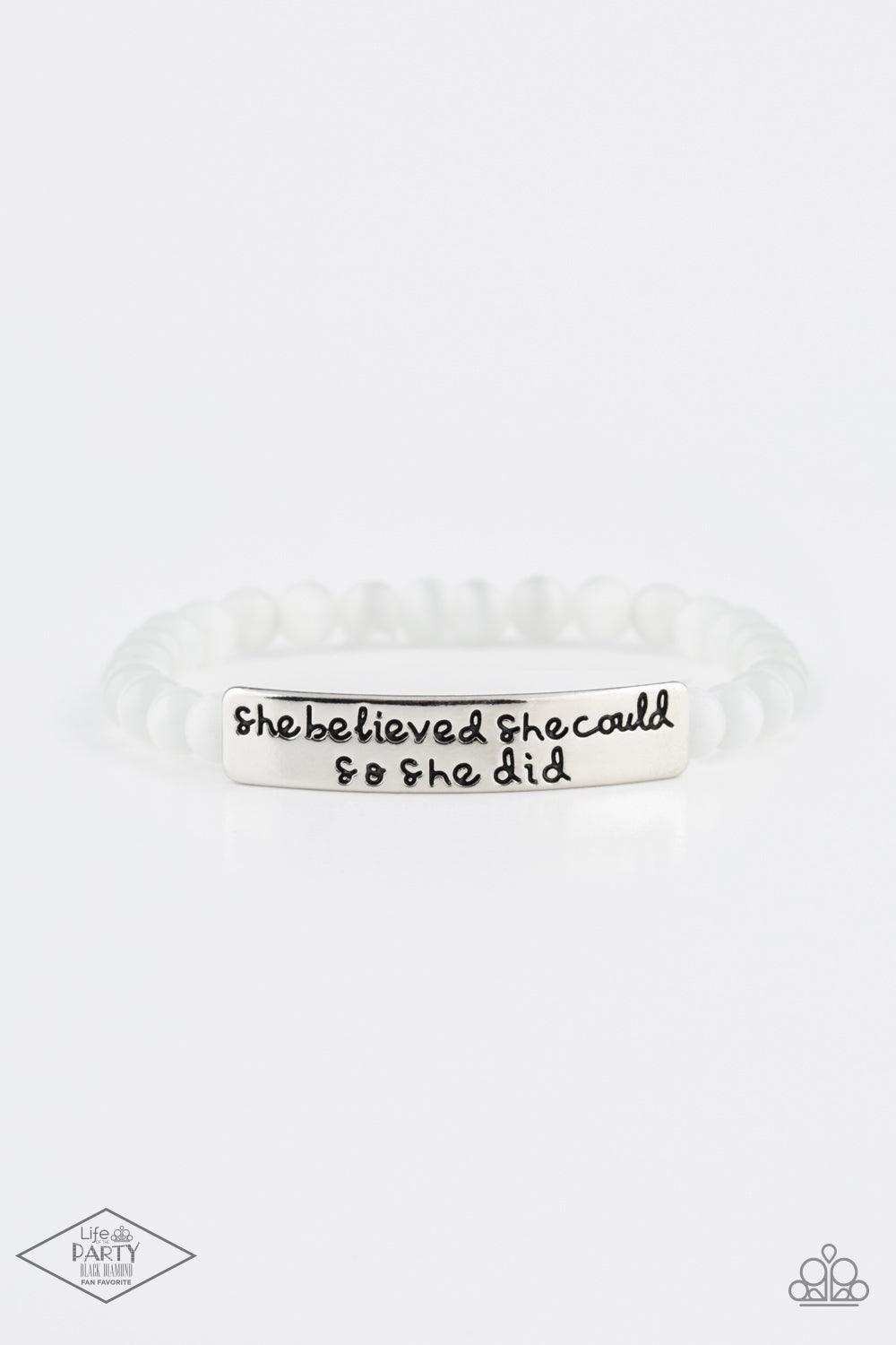So She Did White Bracelet - Jewelry by Bretta