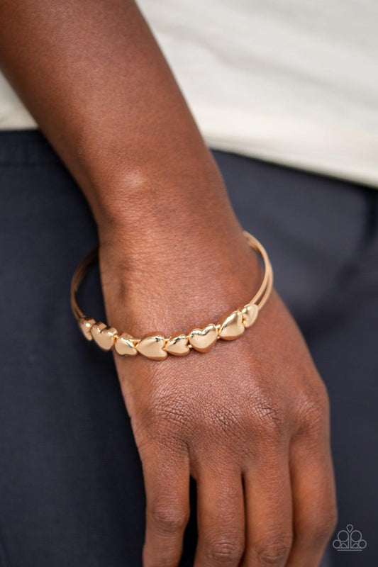 Paparazzi Accessories-Totally Tenderhearted - Gold Bracelet