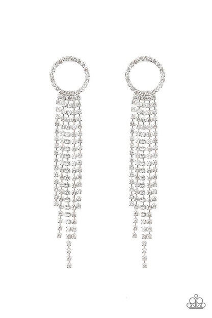 Paparazzi Accessories-Endless Sheen - White Earrings