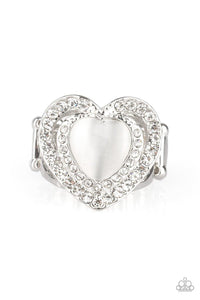 Paparazzi Accessories-What The Heart Wants - White Ring