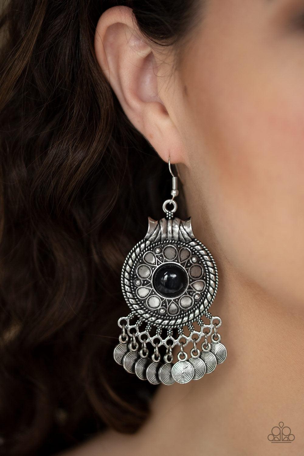 Paparazzi Accessories-Rural Rhythm - Black Earrings