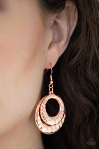 Paparazzi Accessories-Perfectly Imperfect - Copper Earrings