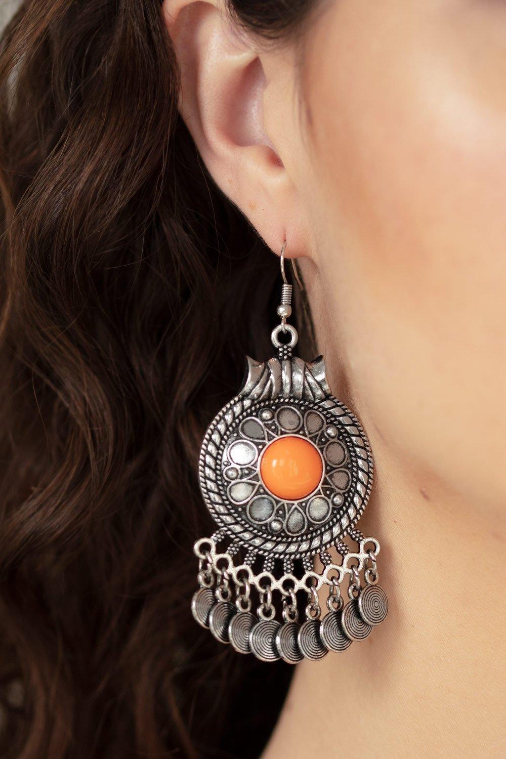 Paparazzi Accessories-Rural Rhythm - Orange Earrings