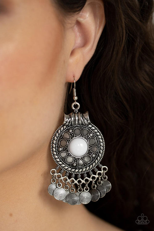 Paparazzi Accessories-Rural Rhythm - White Earrings