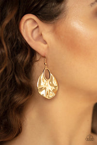 Paparazzi Accessories-Ruffled Refinery - Gold Earrings