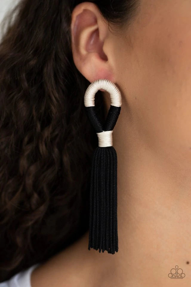 Moroccan Mambo Black Earrings - Jewelry by Bretta