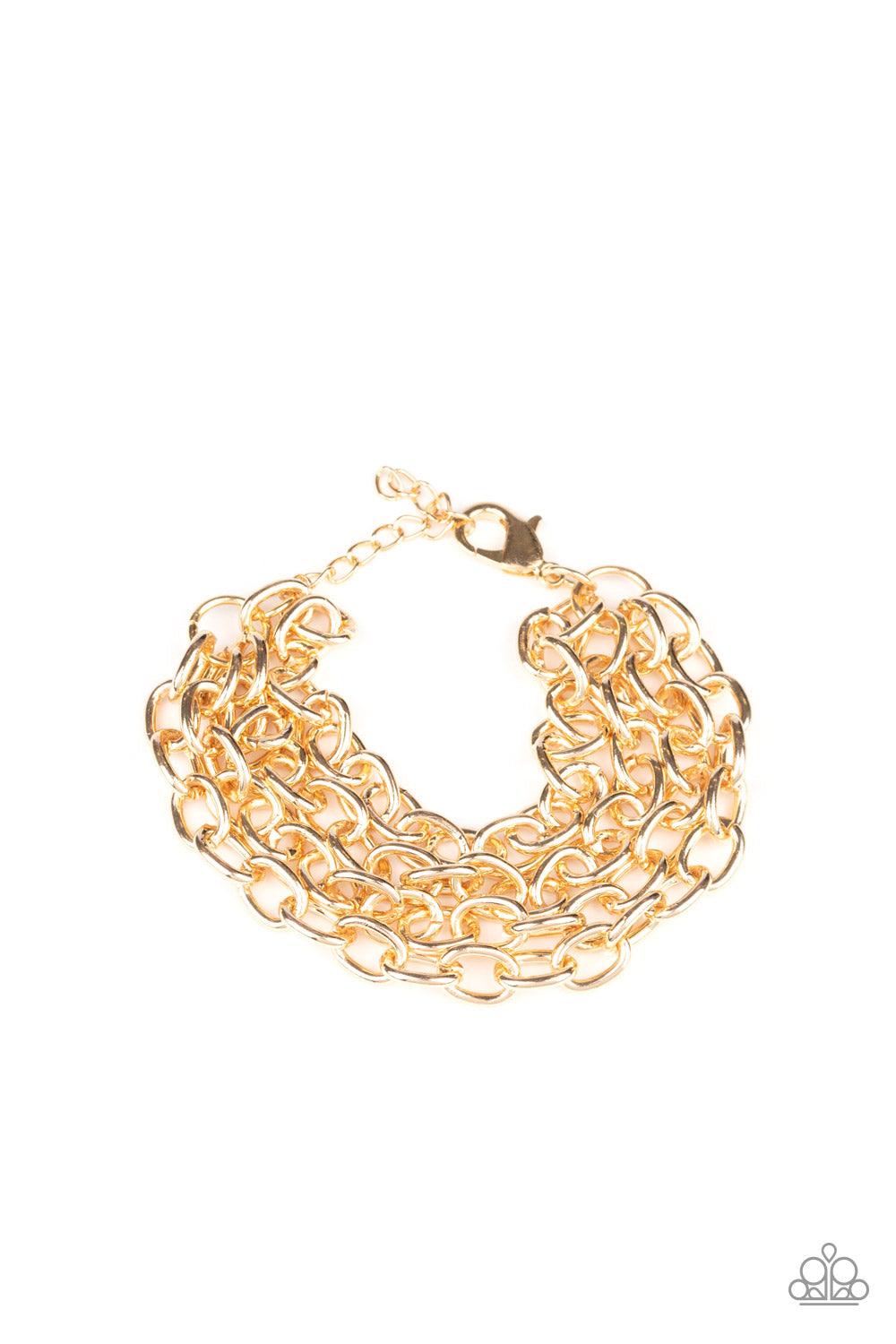 Paparazzi Accessories-Fast Ball - Gold Bracelet