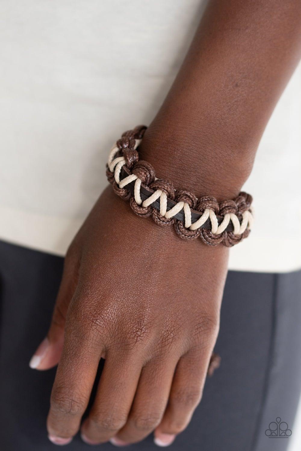 Paparazzi Accessories-WEAVE It At That - Brown Bracelet