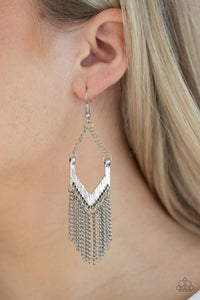 Paparazzi Accessories-Unchained Fashion - Silver Earrings
