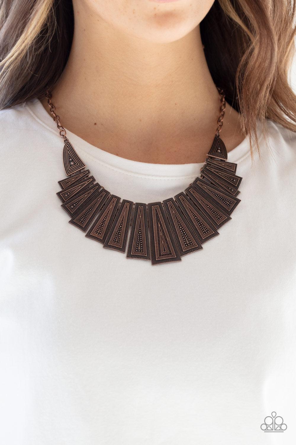 Paparazzi Accessories-Metro Mane - Copper Necklace