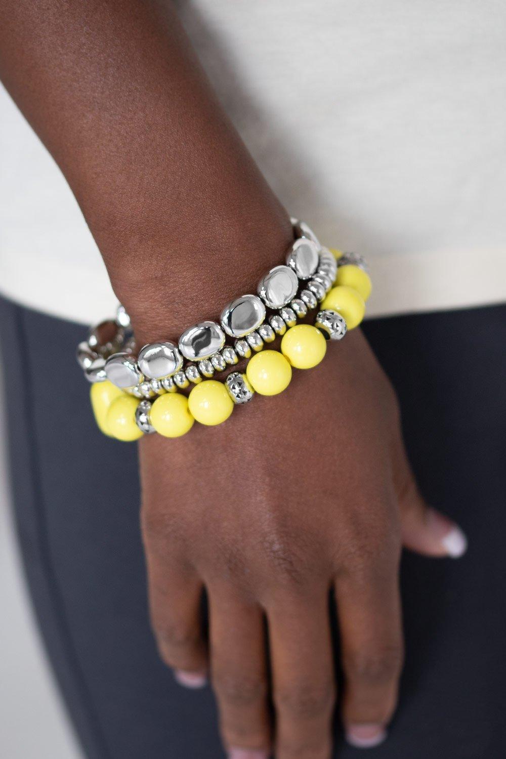 Paparazzi Accessories-Prismatic Pop - Yellow Bracelets