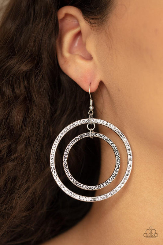 Paparazzi Accessories-Fiercely Focused - Silver Earrings