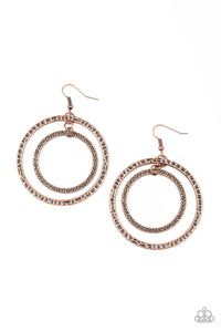 Paparazzi Accessories-Fiercely Focused - Copper Earrings