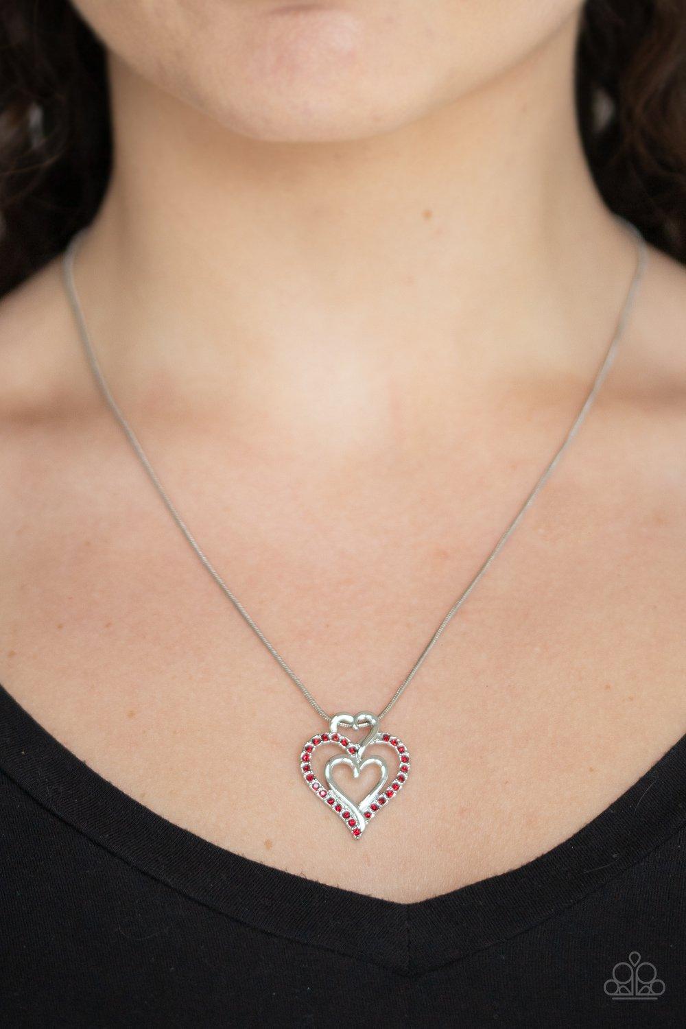 Triple the Beat Red Necklace - Jewelry by Bretta
