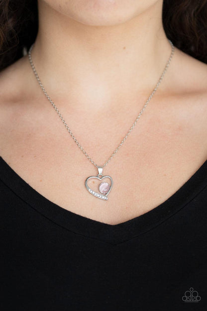 Paparazzi Accessories-Heart Full of Love - Pink Necklace