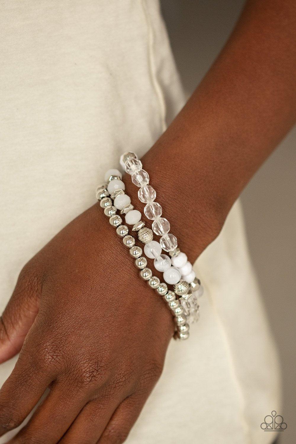 Sugary Shimmer White Bracelets - Jewelry by Bretta