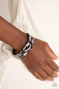 Paparazzi Accessories-Glaze Daze - Black Cuff Bracelet