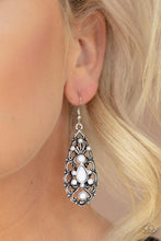 Paparazzi Accessories-Fantastically Fanciful - White Earrings