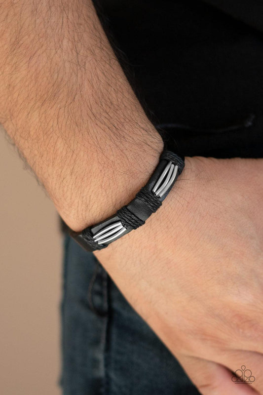 Paparazzi Accessories-Industrial Interstate - Black Urban Bracelet