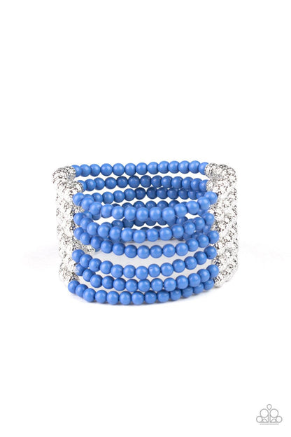 Paparazzi Accessories-LAYER It On Thick - Blue Bracelet