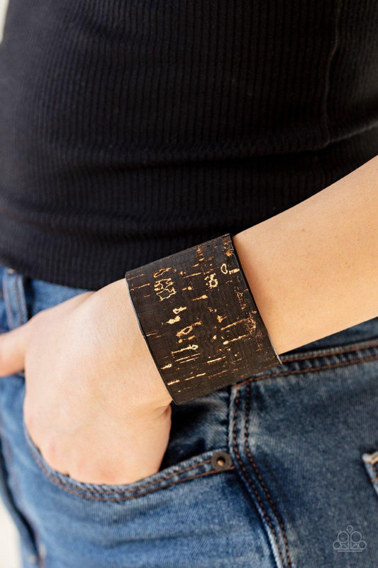 Up To Scratch Black Cuff Bracelet - Jewelry by Bretta