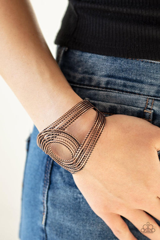 Paparazzi Accessories-Rustic Coils - Copper Bracelet