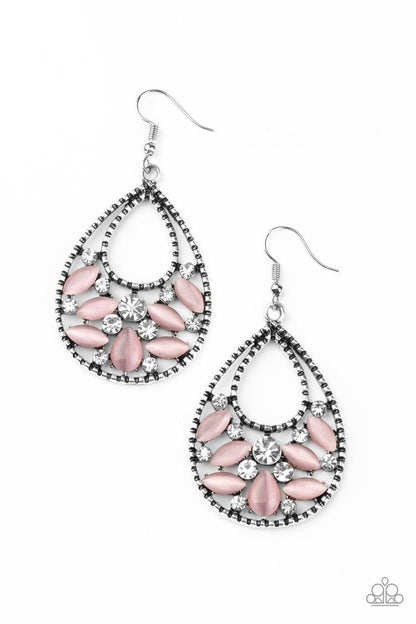 Paparazzi Accessories-Dewy Dazzle - Pink Earrings