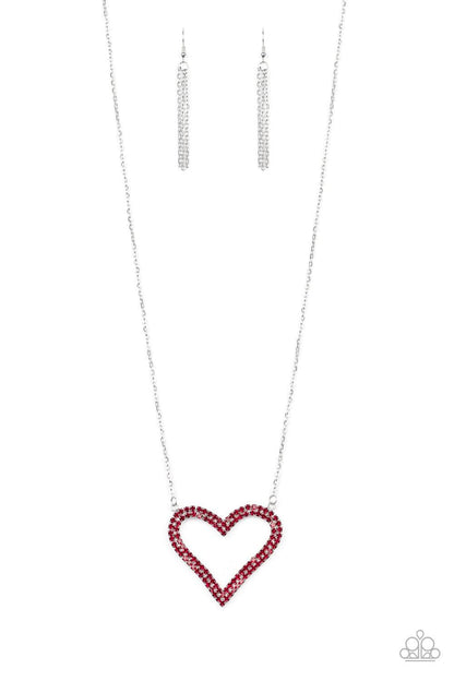 Paparazzi Accessories-Pull Some HEART-strings - Red Necklace