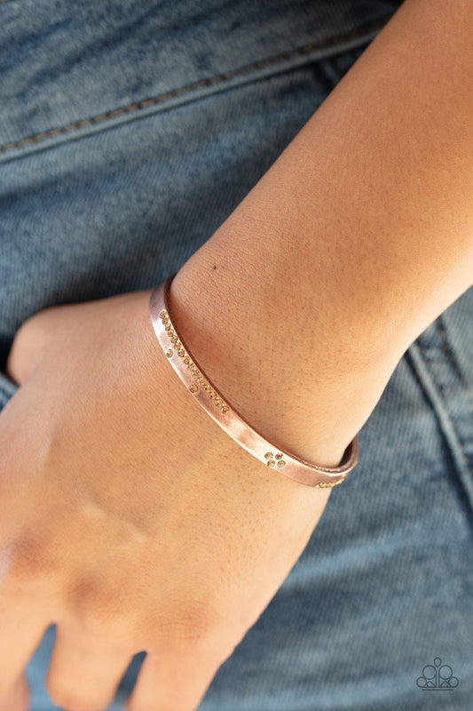 Paparazzi Accessories-Dainty Dazzle - Copper Bracelet