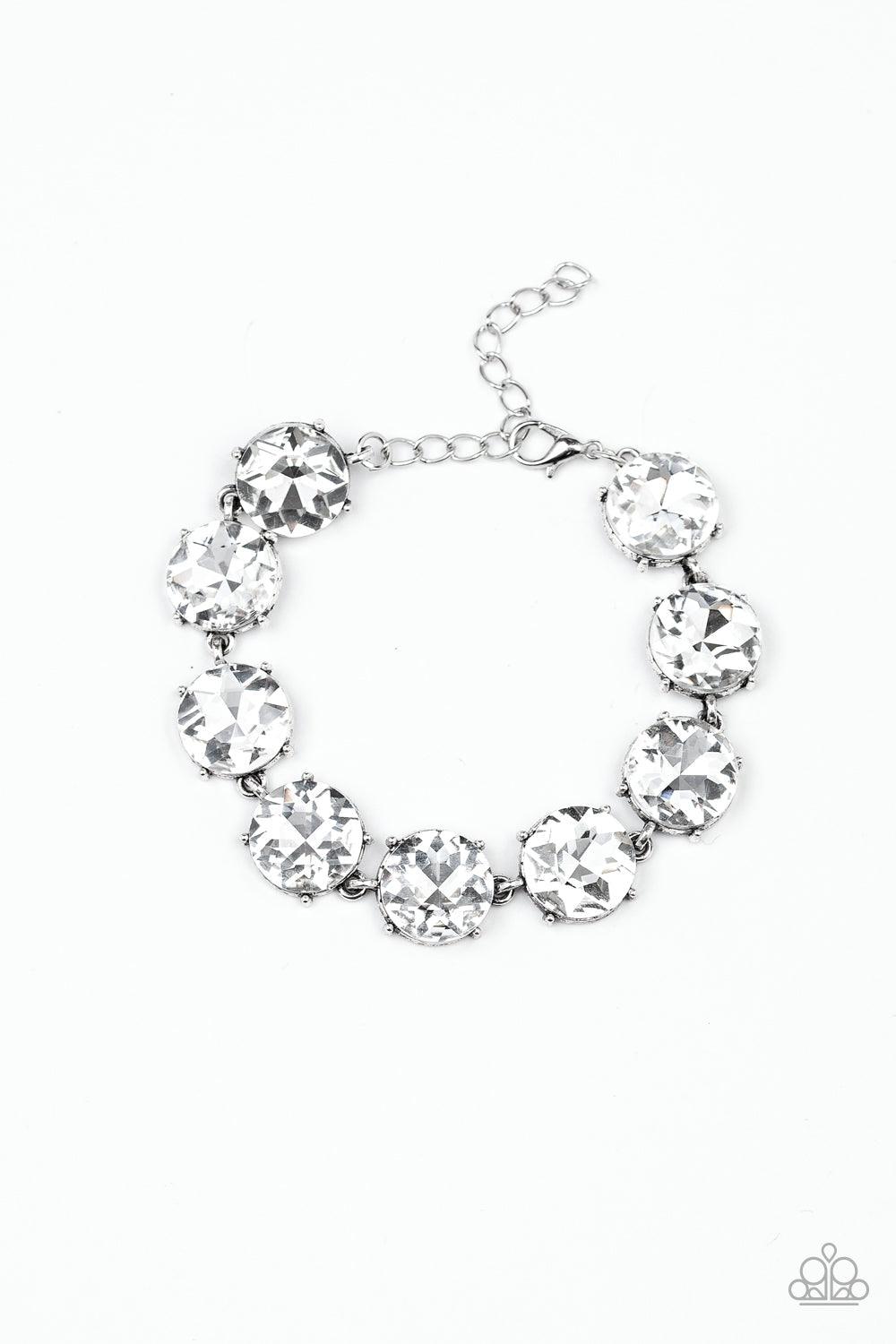 Paparazzi Accessories-Fabulously Flashy - White Bracelet