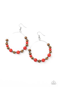 Paparazzi Accessories-Forestry Fashion - Red Earrings