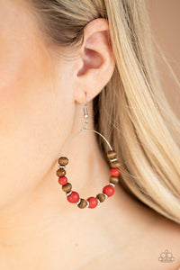 Paparazzi Accessories-Forestry Fashion - Red Earrings