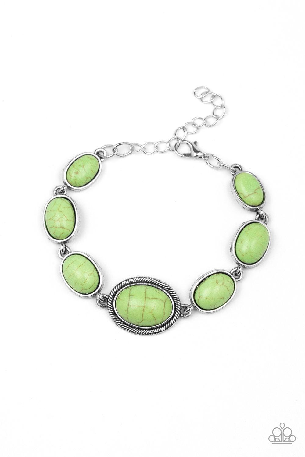 Paparazzi Accessories-Serene Stonework - Green Bracelet