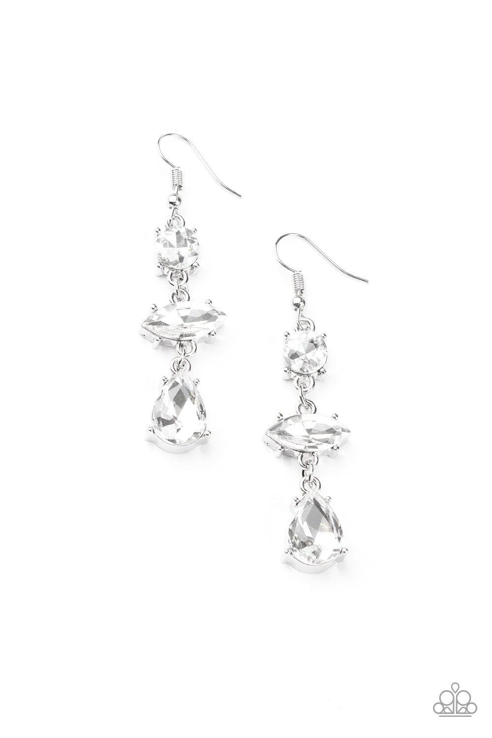 Paparazzi Accessories-Starlet Twinkle - White Earrings