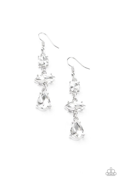 Paparazzi Accessories-Starlet Twinkle - White Earrings