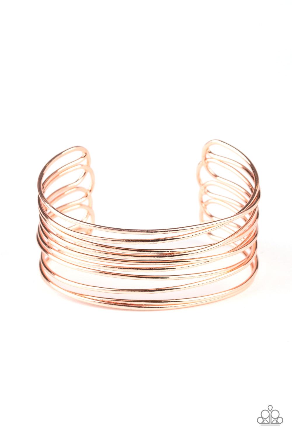 Paparazzi Accessories-HAUTE Wired - Copper Cuff Bracelet