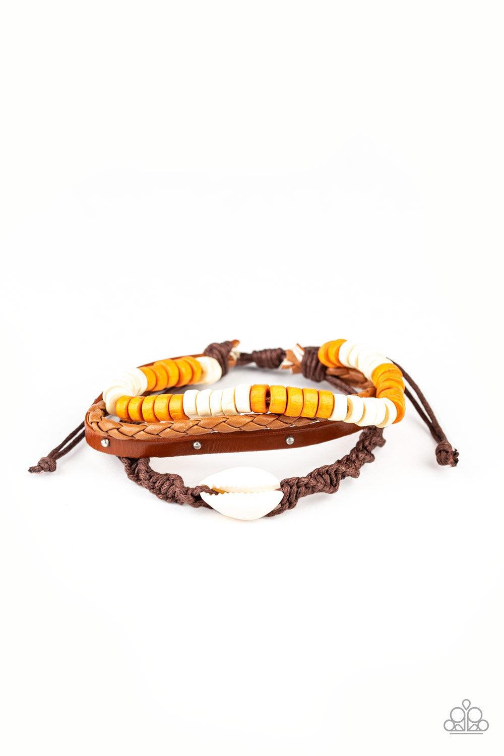 Paparazzi Accessories-Beach Bounty - Orange Bracelet