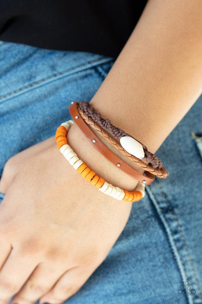 Paparazzi Accessories-Beach Bounty - Orange Bracelet