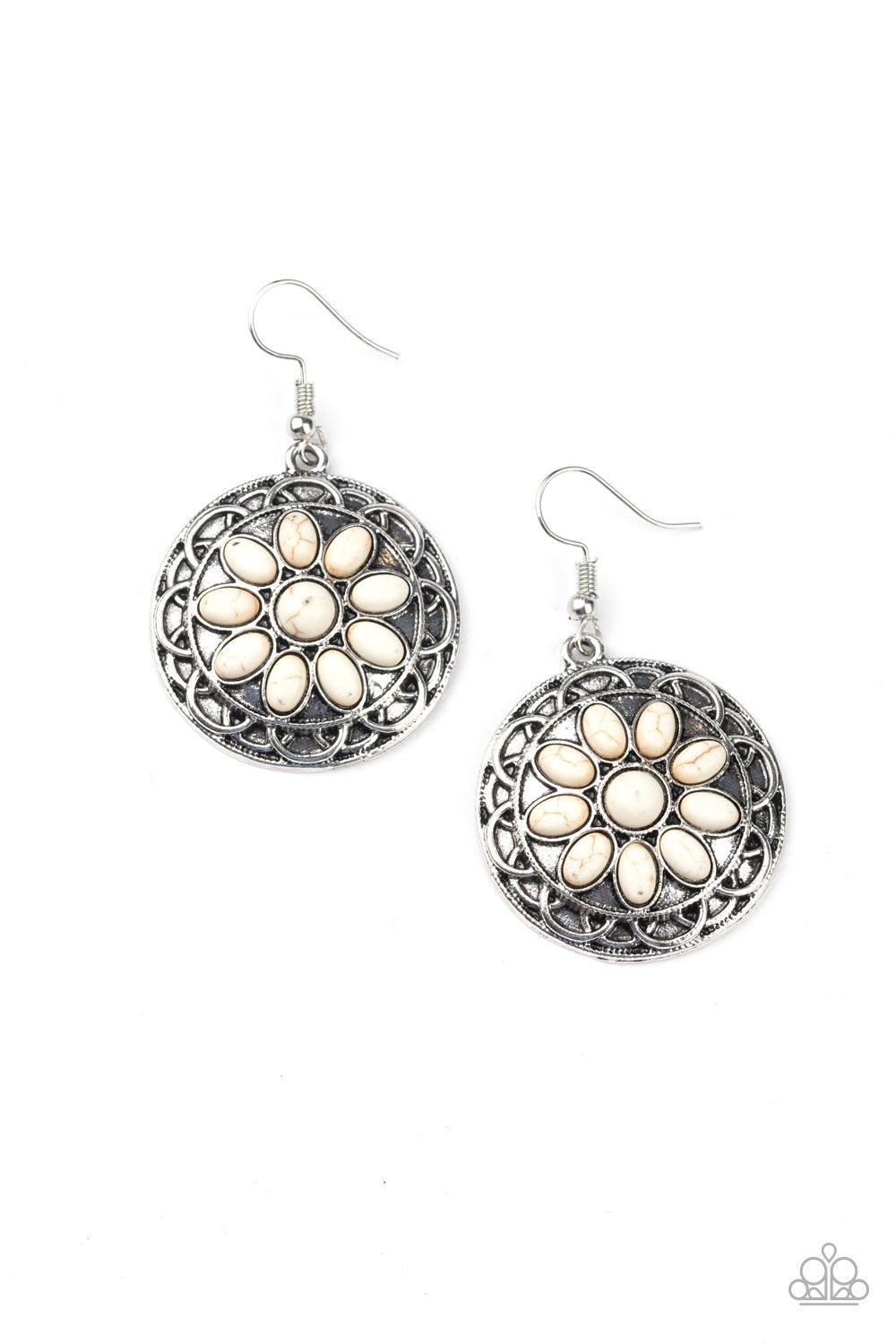 Paparazzi Accessories-Mesa Oasis - White Earrings