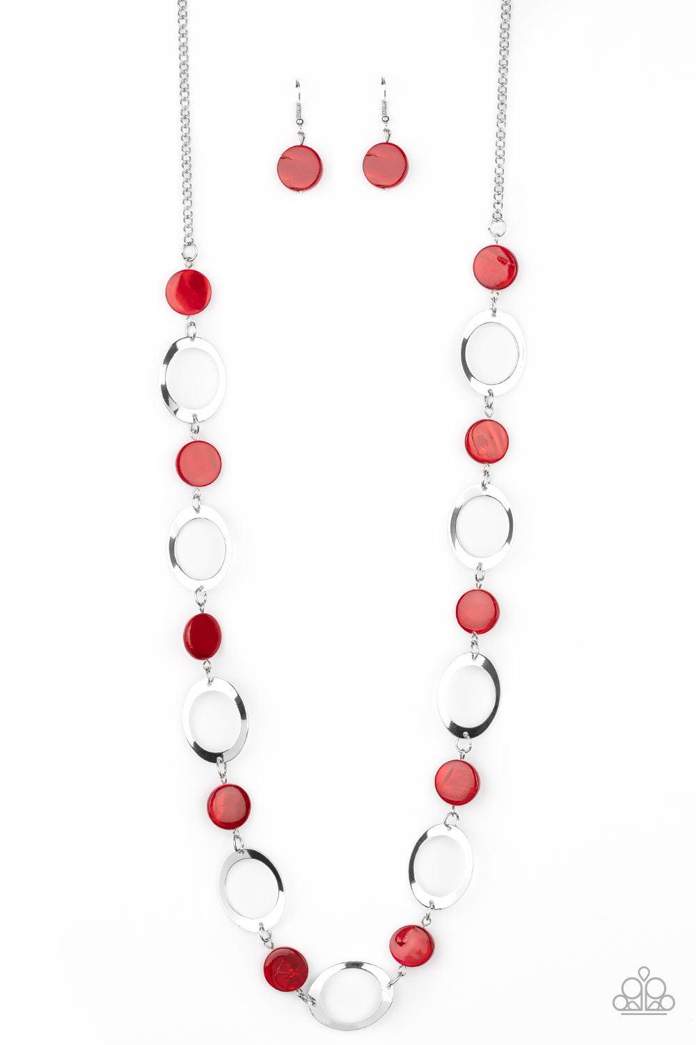 Paparazzi Accessories-SHELL Your Soul - Red Necklace