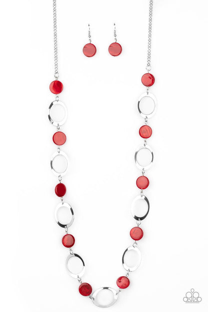 Paparazzi Accessories-SHELL Your Soul - Red Necklace