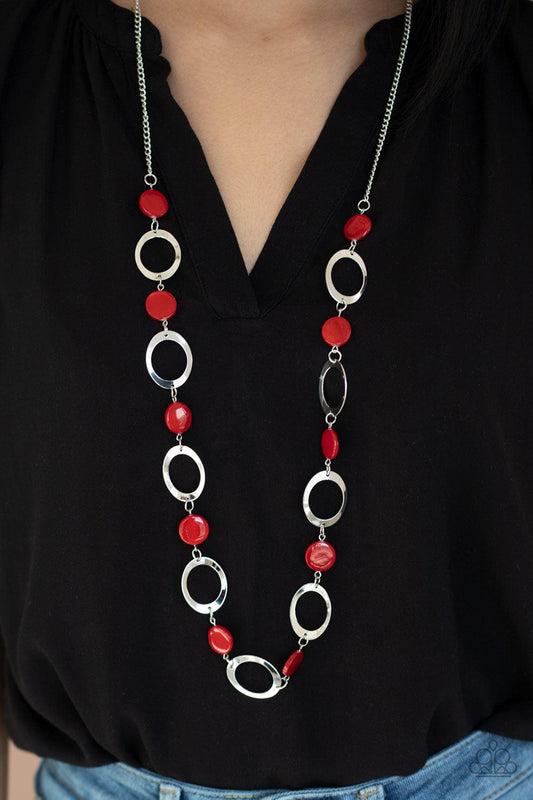 Paparazzi Accessories-SHELL Your Soul - Red Necklace